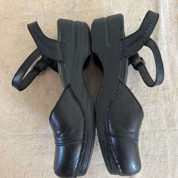 Dansko Woman's Black Leather Margrete Mary-Jane Sling-Back Clogs Sz 8.5 - 9 - Picture 6 of 13